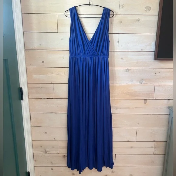 Banana Republic Elegant Blue Maxi Dress sz S Slit - Picture 1 of 6